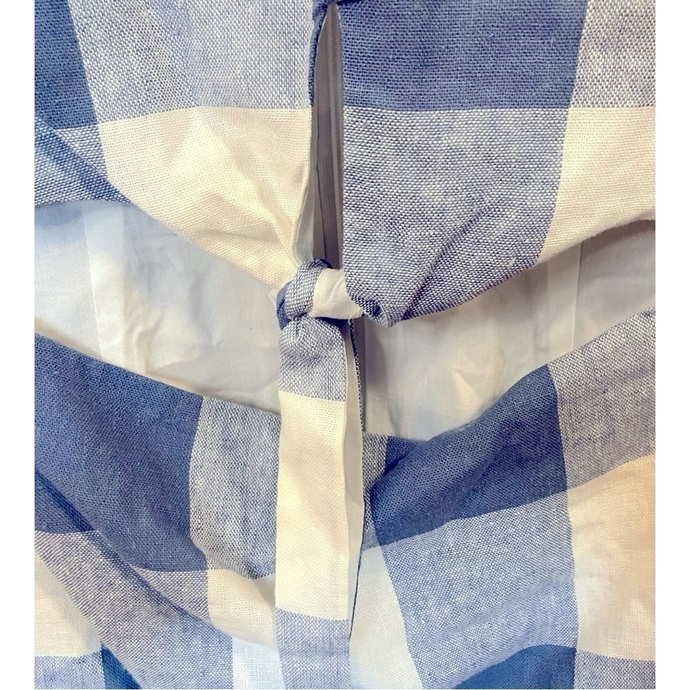 Lucca Linen Blend Blue Checked Mini Dress XS - Picture 3 of 10